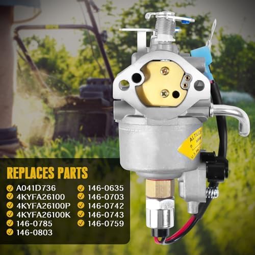 146-0785 Carburetor Carb with part for Onan Cummins Generator & Microquiet 4000-Watt 4KYFA26100 4KYFA26100P 4KYFA26100K Replace# A042P619, A041D736, 146-0785 - Image 3