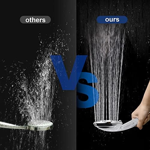 Cobbe High Pressure 8 Functions Shower Head with handheld - Powerful Detachable Shower Head Set for Low Water Pressure - Tool-less 1-Min Installation, Extra Long 60" Stainless Steel Hose (Chrome) - Image 6