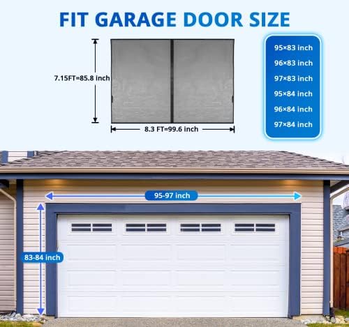 Garage Door Screen for 1 Car 8x7FT, Magnetic Screen Garage with Retractable Fiberglass Mesh and Heavy Duty Weighted Bottom, Easy Assembly & Pass, Hands Free Screen Door w/ 40 Magnets for Garage/Patio - Image 2