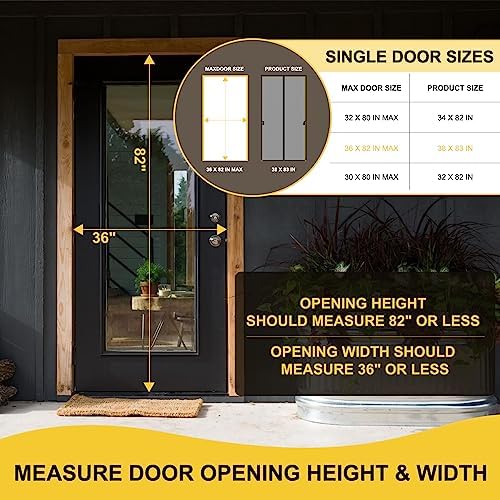 Magnetic Screen Door - Fit for Door Size:36 x 82 Inch, Screen Itself Size:38"x83", Hands Free Mesh Partition,Heavy Duty Curtain Keeps Bugs Out, Frame Hook & Loop, Pet and Kid Friendly - Image 2