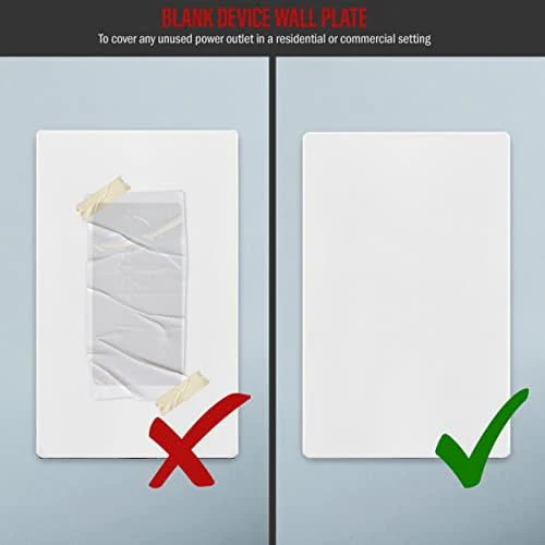 ENERLITES SI8801-W-5PCS, Screwless Blank Wall Plate, Child Safe Blank Device Outlet Cover, Standard Size, 1-Gang 4.68" x 2.93", Polycarbonate Thermoplastic, UL Listed, Glossy, White, 5 pack - Image 4