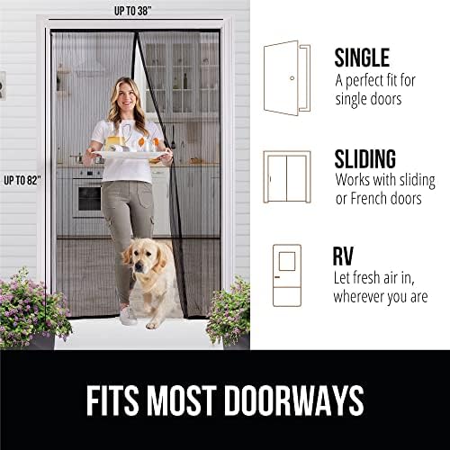 GORILLA GRIP Magnetic Screen Door, Hands Free Mesh Curtain Keeps Bugs and Mosquitos Out, Automatic Magnet Closure, Heavy Duty Patio Sliding Dog Doors Cover, Window Screen Protector, Black 38x82 - Image 6