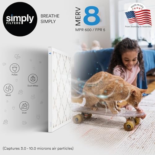 Simply 14x30x1 Air Filter, Merv 8, MPR 600, 6 Pack, For Home AC Furnace & HVAC (Actual Size: 13.75"x29.75"x0.75") DUST, Pet, & Allergy Control - Image 2