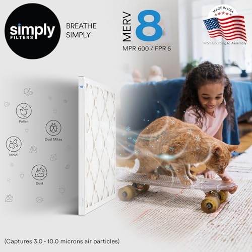 Simply 12x30x1 Air Filter, Merv 8, MPR 600, 6 Pack, For Home AC Furnace & HVAC (Actual Size: 11.75"x29.75"x0.75") DUST, Pet, & Allergy Control - Image 2