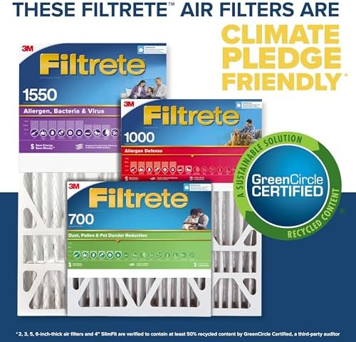 Filtrete 16x25x4(SlimFit), AC Furnace Air Filter, MPR 1550 DP, Healthy Living Ultra Allergen Deep Pleat, 2-Pack, Fits Lennox & Honeywell Devices (exact dimensions 15.5 x 24.5 x 3.75) - Image 7