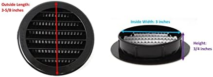 3" Round Plastic Louver Soffit Air Vent Reptile Screen Grille Cover (16, White) - Image 4
