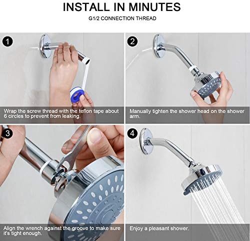 HOPOPRO 5-Mode High Pressure Shower Head - The Washington Post, NBC News, Today TV Show Recommended - High Flow Fixed Showerheads (4 Inch Matte Black) - Image 7