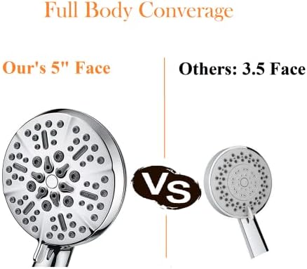 Shower Head with Handheld High Pressure-Full Body Coverage Powerful Rain Showerhead Extra 60" Long Hose and Adjustable Brass Joint Holder- The Perfect Detachable Heads for Bathroom Upgrade - Image 3
