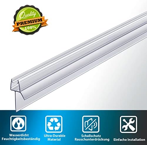 2-Pack Butecare Frameless Shower Door Bottom Seal with Long Sweep for Glass Doors – Stop Shower Leaks and Create a Water Barrier (1/4” x 36”) - Image 2
