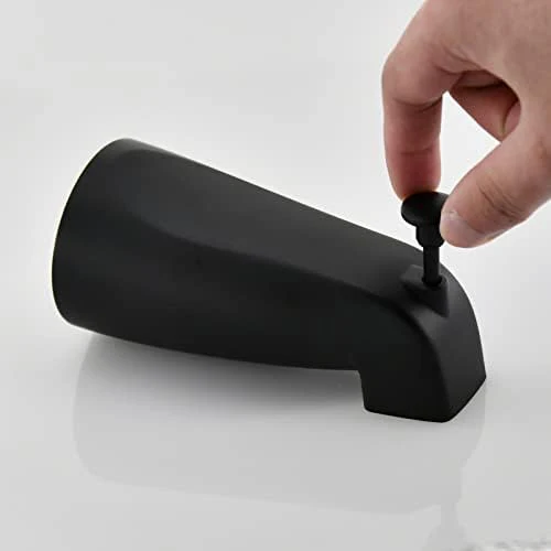 Slip Fit Tub Spout with Pull-Up Diverter for 1/2 inch Copper Tube, Matte Black - Image 4