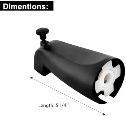 Slip Fit Tub Spout with Pull-Up Diverter for 1/2 inch Copper Tube, Matte Black - Image 6