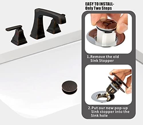 Artiwell Universal Bathroom Sink Drain Stopper, Fits Most Pop-Up Drains for Vessel Sink Lavatory Vanity, Sink Drain Strainer with Detachable Hair Catcher, Tested by Plumber in US (Oil Rubbed Bronze) - Image 3