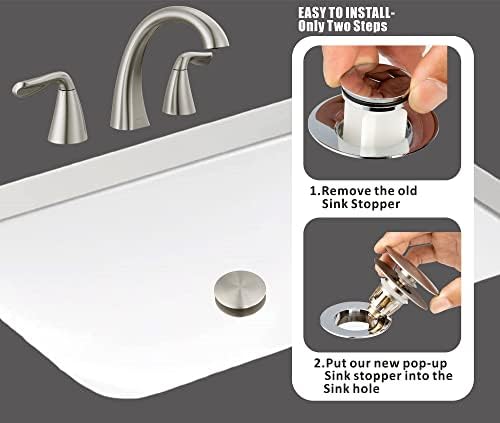 Artiwell Universal Bathroom Sink Drain Stopper, Fits Most Pop-Up Drains for Vessel Sink Lavatory Vanity, Sink Drain Strainer with Detachable Hair Catcher, Tested by Plumber in US (Brushed Nickel) - Image 3