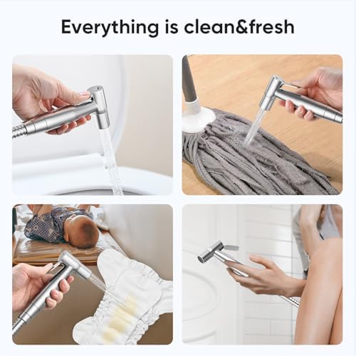 Arofa Handheld Bidet Sprayer for Toilet - 3 Pack Bidets Faucet for Existing Toilets Cloth Diaper Jet Sprayer, Stainless Steel Muslim Shower with Bidet Hose for Feminine Wash - Image 3
