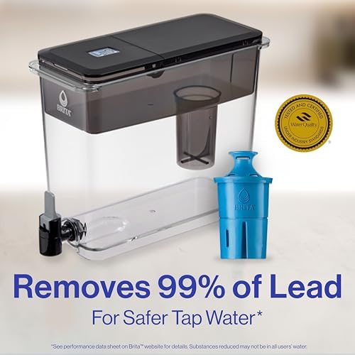 Brita Water Dispenser, UltraMax Elite Filter, Removes 99% of Lead, Includes 1 Filter, 27-Cup Capacity, Black - Image 2