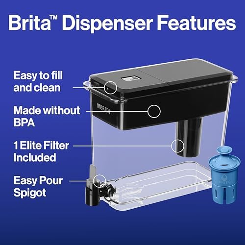 Brita Water Dispenser, UltraMax Elite Filter, Removes 99% of Lead, Includes 1 Filter, 27-Cup Capacity, Black - Image 8