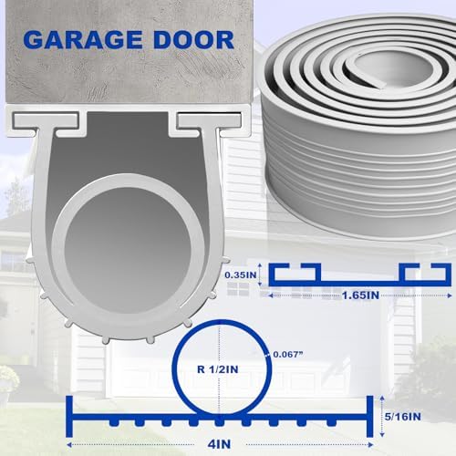 DGSL Garage Door Seals Bottom Rubber，Weather Stripping Sealing Strip Replacement,Universal Weatherproof Threshold Buffering (Grey, 10 Ft,) - Image 3