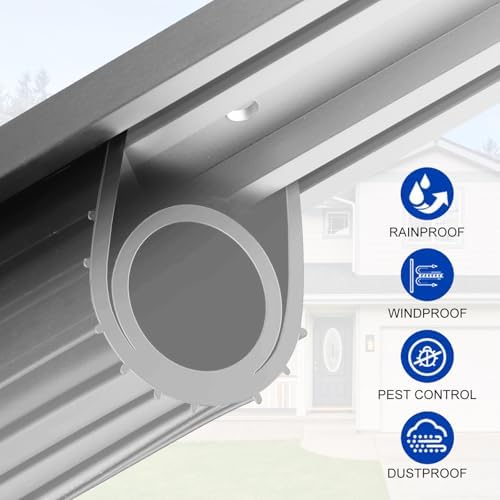 DGSL Garage Door Seals Bottom Rubber，Weather Stripping Sealing Strip Replacement,Universal Weatherproof Threshold Buffering (Grey, 10 Ft,) - Image 5