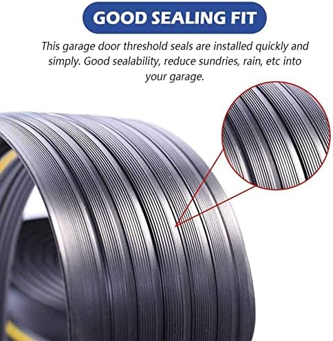 ToLanbbt 16.5Ft/5M Universal Garage Threshold Seal Strip with 300ml Black Sealants/Adhesives, Garage Door Bottom Weatherproof Strip Rubber DIY Weather Stripping Replacement(Black) - Image 3