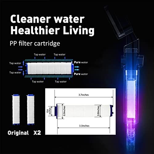 ANTOWER High Pressure Handheld Showerhead with filters Vortex hydro jet Turbo Propeller 360 Degrees Rotating Easy Install(I-Blue) - Image 3