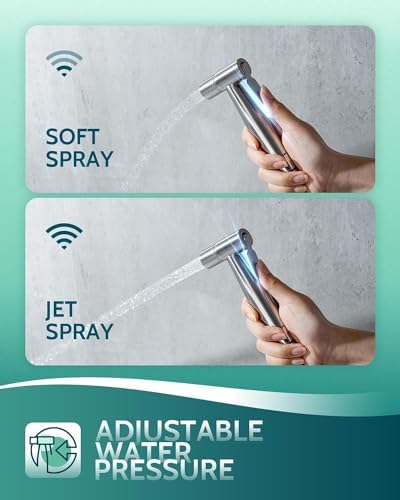 Handheld Toilet Bidet Sprayer for Toilet-Adjustable Water Pressure Control with Bidet Hose for Feminine Wash, Stainless Steel Brushed Nickel Cloth Diaper for Baby Wash (Stainless Steel, 2 Pack) - Image 4