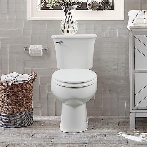 White Round Toilet Seat Natural Wood Toilet Seat with Zinc Alloy Hinges, Easy to Install also Easy to Clean, Scratch Resistant Toilet Seat by Angol Shiold (Round, White) - Image 5