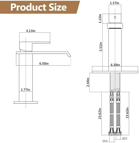 Fransiton Black Waterfall Bathroom Faucet Lavatory Single Handle 1 or 3 Hole Bathroom Sink Faucet Washbasin Faucet with Deck and Pop-up Drain - Image 6