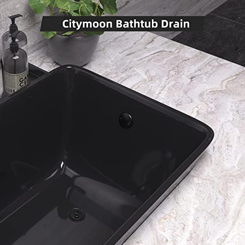 Matte Black Tub Drain and Overflow Kit, Replacement Bath Tub Drain Trim Set,Lift & Turn Bathtub Drain Kit with 2-Hole Overflow Faceplate Conversion Kit Assembly Fine/Coarse Thread - Image 2