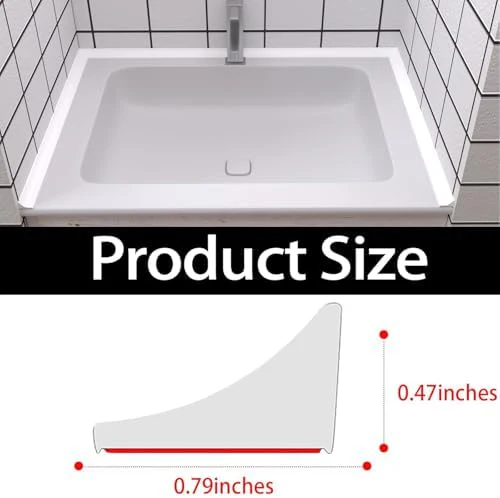 New Collapsible Shower Threshold Water Dam, Self Adhesive Silicone Waterproof Barrier Bathroom and Kitchen Water Strip Dam Shower Guard for Dry And Wet Separation Caulk Seal Strip Edge Trim(White) - Image 2
