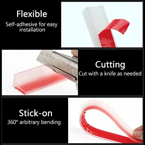 New Collapsible Shower Threshold Water Dam, Self Adhesive Silicone Waterproof Barrier Bathroom and Kitchen Water Strip Dam Shower Guard for Dry And Wet Separation Caulk Seal Strip Edge Trim(TM) - Image 4