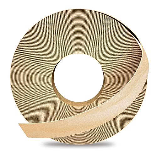 GSCIT Club Birch Edge Banding, 1/2 inch x 50ft roll of Veneer Edge Banding -Pre-glued Flexible, Real Wood Tape Banding for Cabinet Repair Furniture Restoration