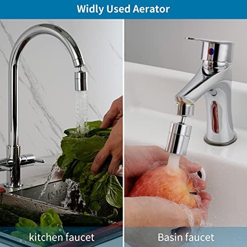 Hibbent NSF/ANSI/CAN 61 Certified Faucet Aerator, Kitchen Sink Aerator, 2 Water Flow CUPC Certification 360-degree Swivel Faucet Extender, 55/64 Inch Female Thread, Water Saving-Chrome Finish - Image 2