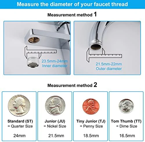 Hibbent NSF/ANSI/CAN 61 Certified Faucet Aerator, Kitchen Sink Aerator, 2 Water Flow CUPC Certification 360-degree Swivel Faucet Extender, 55/64 Inch Female Thread, Water Saving-Chrome Finish - Image 9