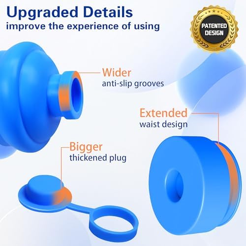 3 and 5 Gallon Water Jug Cap, Silicone Reusable Replacement Cap, Non Spill Bottle Caps for 55mm Bottle Water Dispenser Caps - Pack of 10 - Image 3