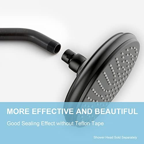 OFFO Shower Arm with Flange, 10 Inches Oil Rubbed Bronze Wall Mount Replacement Angle Shower Head Arm Wall-Mounted For Fixed Shower Head & Handheld Showerhead - Image 2