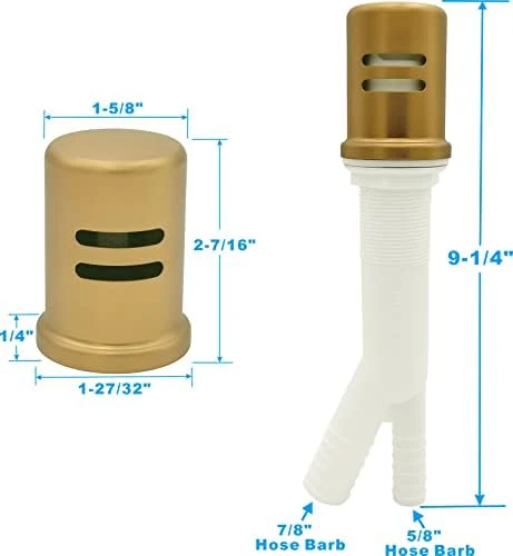 Dishwasher Air Gap Kits with Gold Dishwasher Air Gap Cover and Matching Escutcheon, Replacement air gap dishwasher,Solid Brass Air Gap Cap,Brushed Gold Finish - Image 5
