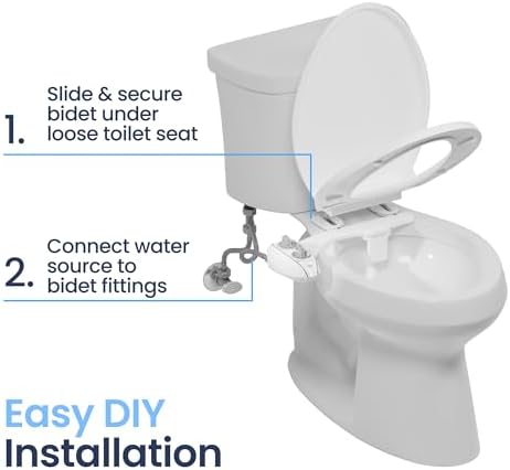 LUXE Bidet NEO 120 Plus - Patented Bidet Attachment for Toilet Seat, Innovative Hinges to Clean, Slide-in Easy Install, Advanced 360° Self-Clean, Single Nozzle, Rear Wash (Chrome) - Image 9