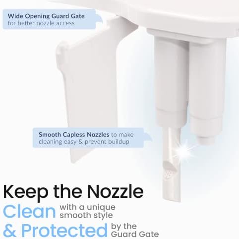 LUXE Bidet NEO 185 Plus - Patented Bidet Attachment for Toilet Seat, Innovative Hinges to Clean, Slide-in Easy Install, Advanced 360° Self-Clean, Dual Nozzles, Feminine & Rear Wash (White) - Image 4