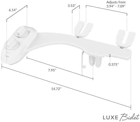 LUXE Bidet NEO 185 Plus - Patented Bidet Attachment for Toilet Seat, Innovative Hinges to Clean, Slide-in Easy Install, Advanced 360° Self-Clean, Dual Nozzles, Feminine & Rear Wash (White) - Image 9
