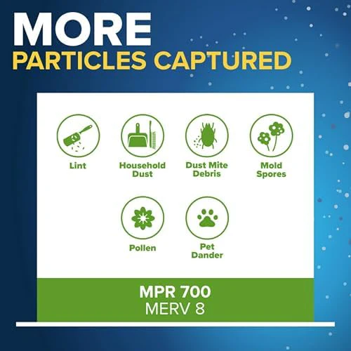 Filtrete 10x10x1 AC Furnace Air Filter, MERV 8, MPR 700, Tough on Pollen, Easy on Airflow, 3-Month Pleated 1-Inch Electrostatic Air Cleaning Filter, 4-Pack (Actual Size 9.813 x 9.813 x 0.8125 in ) - Image 5