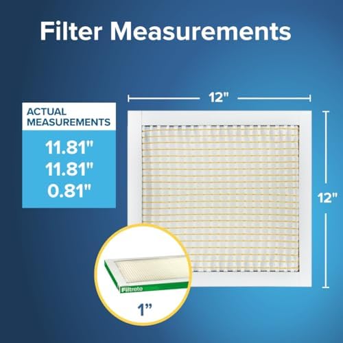 Filtrete 12x12x1 AC Furnace Air Filter, MERV 8, MPR 700, Tough on Pollen, Easy on Airflow, 3-Month Pleated 1-Inch Electrostatic Air Cleaning Filter, 4-Pack (Actual Size 11.813 x 11.813 x 0.81 in ) - Image 2