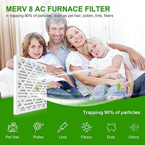 14x14x1 AC Furnace Air Filter, MPR 600, 4 Pack MERV 8 Pleated HVAC Filter (exact dimensions 13.75x13.75x0.75 inch) - Image 3