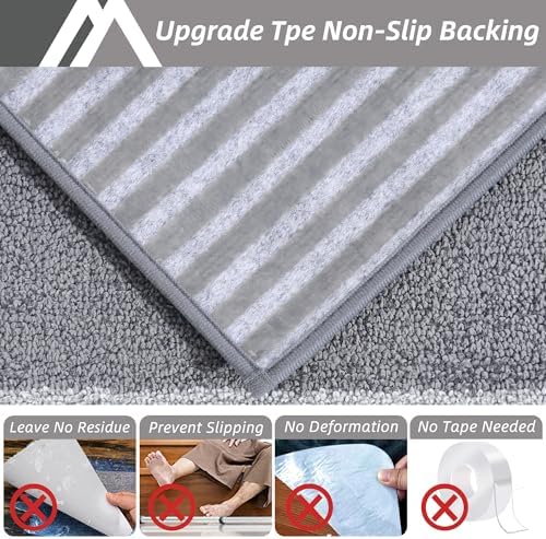 COSY HOMEER Soft Stair Treads 15pcs Non-Slip Carpet Mat 28inX9in Indoor Stair Runners for Wooden Steps,Stair Rugs for Kids and Dogs, 100% Polyester TPE Backing Grey,Square - Image 4