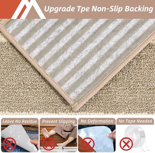 COSY HOMEER Soft Stair Treads Non-Slip Carpet Mat 28inX9in Indoor Stair Runners for Wooden Steps,Stair Rugs for Kids and Dogs, 100% Polyester TPE Backing 4pcs,Beige,Square - Image 4