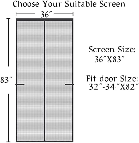 Magnetic Screen Door Upgraded-Model Full Strip Magnets,Fiberglass Heavy Duty Mesh Magnetic Door Screen,Full Frame Seal Retractable Mesh Insect Screens not of Metal - Image 2