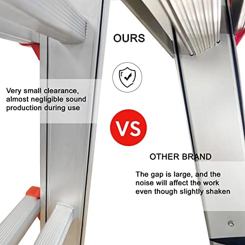 Ladder, A Frame 5 Step Ladder Extension, 17 Ft Anti-Slip Multi Position Ladder, Storage Folding Ladder, 330 lbs Security Load Telescoping Aluminum Ladders for Stairs Home Indoor Outdoor Roof - Image 8