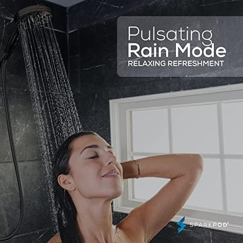SparkPod 10-Mode Handheld Shower Head with Hose - 5" High Pressure Shower Head Set with Touch-to-Clean Nozzles, Built-In Power Jet, Stainless Steel 6ft Hose & Bracket (Oil-Rubbed Bronze) - Image 7