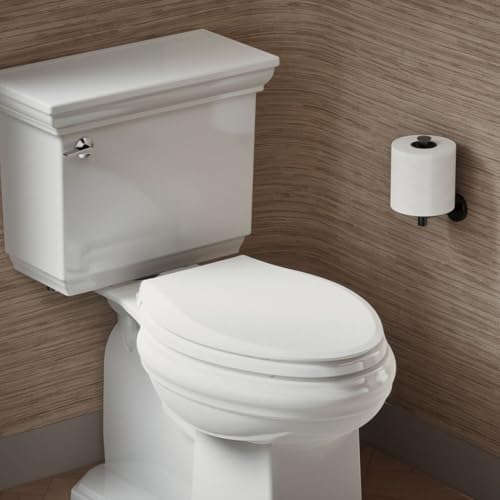 KOHLER 4636-RL-0 Cachet ReadyLatch Elongated Toilet Seat, Quiet-Close Lid, Contoured Seat, Grip-Tight Bumpers and Installation Hardware, White, 18.04"L x 14.18"W - Image 2
