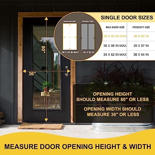 Magnetic Screen Door- Fit for Door Size:36x80 Inch, Screen Itself Size:38"x82", Hands Free Mesh Partition,Heavy Duty Screen Door Mesh Curtain Keeps Bugs Out, Frame Hook & Loop, Pet and Kid Friendly - Image 2