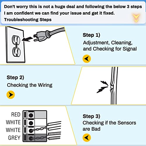 41A5034 Safety Sensor Kit, Replacement for Craftsman/Chamberlain/Liftmaster Garage Door Sensor, Compatible with Liftmaster/Chamberlain/Craftsman Garage Door openers Made After 1997 - Image 6